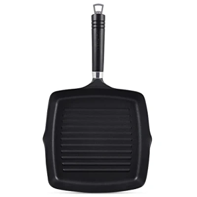 Imagen de Ken Hom KH425004 Sartén Para Asar Aluminio Fundido Antiadherente, 25cm, Excellence, Sin Inducción/Compatible con Herramientas Metálicas, Apto Lavavajillas