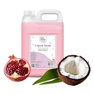Imagen de IDEA HOME FRAGANTE Jabón de Manos Líquido 5L Buena Espuma 5 litros en Crema para Todo Tipo Piel Granada con Leche Coco