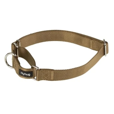 Imagen de Hyhug Pets Martingale Collar para Perro, no destiñe, de Entrenamiento Resistente sin Hebilla, Control Suave, antiescape. (Amarillo Militar, Mediano)