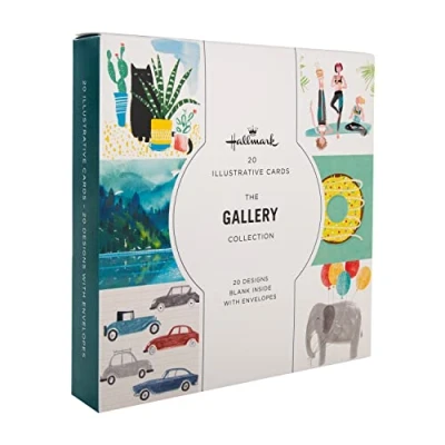 Imagen de Hallmark Galería de tarjetas ilustradas en blanco Multipack 20 diseños contemporáneos