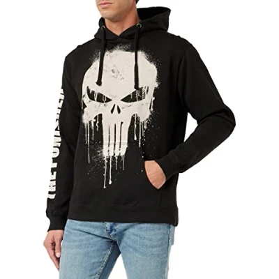 Imagen de Marvel Punisher Skull Sudadera con Capucha, Negro, M para Hombre