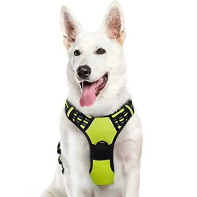 Imagen de Eagloo Arnes Perro Grande, Antitirones Antiescape, Chaleco Acolchado Ajustable, Anillos de Pecho y Espalda, Material Transpirable con Cinta Reflectante, Ejercer Correr, XL Verde