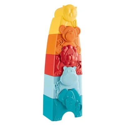 Imagen de Chicco Torre Apilable 2 en 1 Animalitos ECO+, 5 Formas Apilables de Colores, Plástico Reciclado, Desarrolla la Lógica y las Habilidades Manuales, Juguete Sostenible, Juegos Educativos, 9 36 Meses