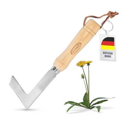 Imagen de ECENCE Extractor de Malas Hierbas para Juntas Herramienta Quita Acero Inoxidable Rascador con Mango Madera 23cm