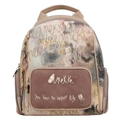 Imagen de Anekke Mochila de Paseo para Mujer con Asas Regulables y Asa Mano 2 Compartimentos Accesorios Complementos Medidas 28x31x10 cm