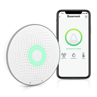 Imagen de Airthings 2950 Wave Radon Detector Inteligente de Gas Radón con Monitor Humedad y Temperatura, Preciso, Intuitivo e Inalámbrico, New Version