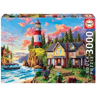 Imagen de Educa Puzzle de 3000 Piezas para Adultos Faro Cerca del Océano. Incluye Servicio Pieza perdida. A Partir 14 años (18507)