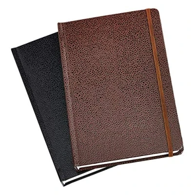 Imagen de Amazon Basics Diario de Rayas, Paquete 2, Negro/Marrón