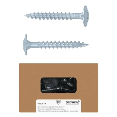 Imagen de HELPMATE Tornillos de conexión Para madera (4,5 x 32 mm, galvanizados, 250 unidades, con accionamiento PZ2 y muesca corte) fijación herrajes metálicos a