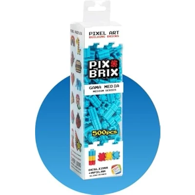 Imagen de Cefa Toys Pix Brix Pixel Art,Juguete de construcción en Horizontal,Vertical y Diagonal,CREA mosaicos,Figuras 2D 3D, 500 Piezas Azules,Compatible con Otras Marcas,Niños a Partir los 6 años.