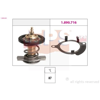 Imagen de EPS 1.880.820 Termostato, refrigerante 87 Made in Italy OE Equivalent sin carcasa (cárter) VOLKSWAGEN: Touareg I, Transporter 5, Multivan 5 (7HM