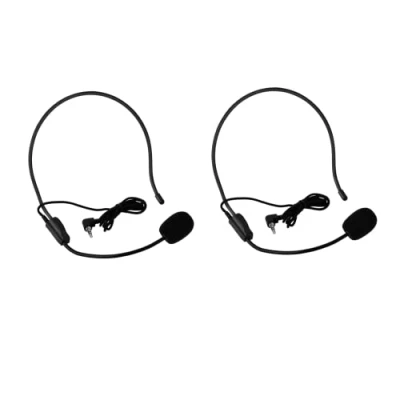 Imagen de Microfono Diadema, Cabeza con 1,05 m Cable, Amplificador de Voz Conector 3,5 mm, Directividad Unilateral, para Espectáculos, Canto Baile, Enseñanza (2 Unidades)