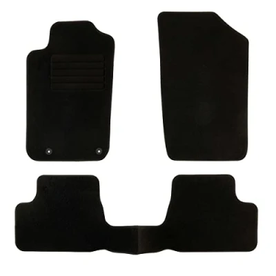 Imagen de DBS 1763178 Alfombrillas de coche A medida para 3 uds. Antideslizante Moqueta en negro 900 g/m² Aspecto terciopelo Modelo Star