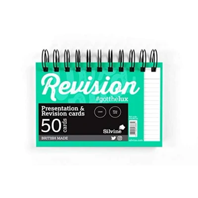 Imagen de Silvine Cuaderno de tarjetas para estudiar y presentaciones, con espiral, 50 folios, color blanco