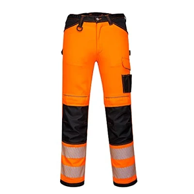 Imagen de Portwest Pantalones De Trabajo Alta Visibilidad Pw3, Tamaño: 32, Color: Nar./Negro Bajos, PW340OBS32