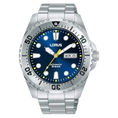 Imagen de Lorus Reloj Analógico Automático para Hombre con Pulsera de Acero Inoxidable, Plata/Azul
