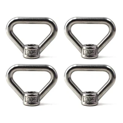 Imagen de Anillo de tuerca ojo elevación M8, forma triangular, rosca acero inoxidable 304, paquete 4