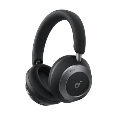 Imagen de Soundcore Space One Pro de Anker, Auriculares con Cancelación Ruido Activa Adaptativa 6 Micrófonos, Diseño Muy Plegable, Audio sin Pérdidas 60H, Carga Ultrarrápida, Inalámbrico Hi Res LDAC