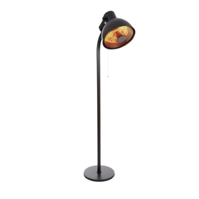Imagen de Perel Calefacción de terraza, 2000 W, carbono, con cable, protección contra la breve, 3 niveles calentamiento, altura ajustable, proyecciones agua, diseño retro, metal, negro