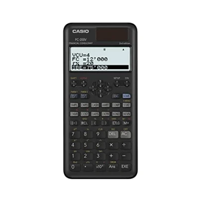 Imagen de Casio FC 200V 2 Calculadora Financiera, 16,2 x 7,7 1,1, Negro