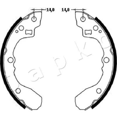 Imagen de JAPKO 55398 Zapatas de Freno Eje trasero 200 36 KIA: Shuma I Hatchback