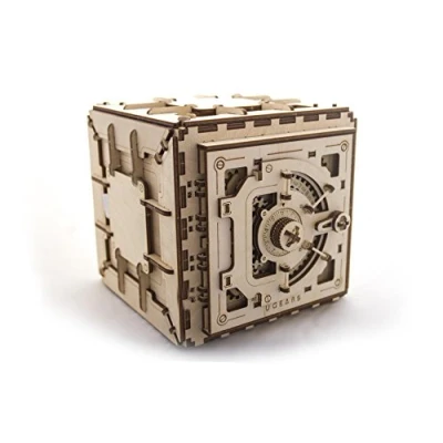 Imagen de UGEARS Caja de Seguridad Mecánico 3D Rompecabezas Madera Kit Construcción Sin Pegamento