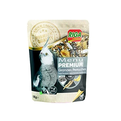 Imagen de Riga Menú Premium para Cotorras Mezcla de Semillas, Cereales y Proteínas Vegetales Concepto Tri Nutricional Ayuda al Funcionamiento Intestinal Óptimo 1 kg