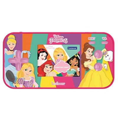 Imagen de Lexibook Disney Princess Cinderella Ariel Rapunzel Compact Cyber Arcade Consola portátil, 150 Juegos, LCD, Funciona con Pilas, Rosa