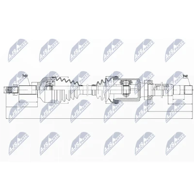 Imagen de NTY NPW FR 074 Árbol de transmisión Eje delantero FORD: Transit Custom V362 Furgón, V363 Bus
