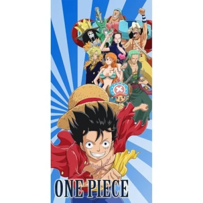 Imagen de Halantex One Piece Ciurma Luffy Roronoa Usopp Nami Toalla de playa 100% algodón Tamaño: 70 x 140 cm Multicolor OP 2642T