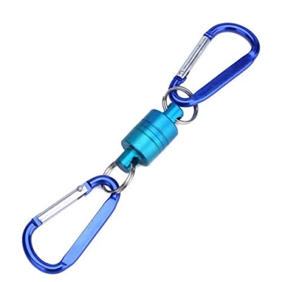Imagen de Mosca De Pesca Magnética Titular Liberación Mosquetón Aleación Aluminio Hebilla Aterrizaje Conector Red(Blue)