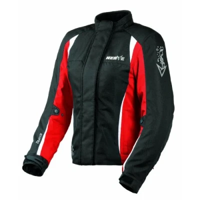 Imagen de Nerve Touring Unique Star Chaqueta de Moto para Mujer, Negro/Rojo, 38