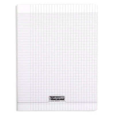 Imagen de Clairefontaine Calligraphe 18199C Un cahier piqué (gamme 8000 de Clairefontaine) 96 pages 24x32 cm 90g grands carreaux, couverture polypro (plastique), Incolore