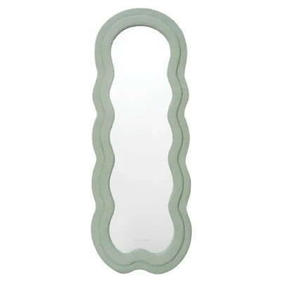 Imagen de Flamingueo Espejo Pared de Pie Cuerpo Entero, Grande Marco Tejido Rizo, Decoracion Habitacion, Decorativo, Wavy Mirror Teddy