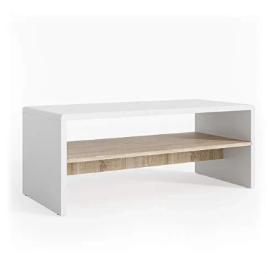 Imagen de Vicco Mesa de Centro, Blanco/Sonoma, 99 x 40 cm