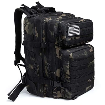 Imagen de QT&amp;QY Mochilas Militares Tácticas 45L Molle mochila de asalto del ejército Bolsa Bug Out 3 días senderismo para acampar