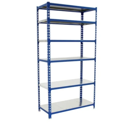 Imagen de Simon Rack Estanteria Metalica, 6 Baldas Ajustables, 180 kg de Punto Flexión, 2500x800x400 mm, Estantería Almacenaje, Sin Tornillos, Azul/Galva Simonclick