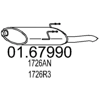 Imagen de MTS 01.67990 Silenciador trasero 755 PEUGEOT: 406 Familiar