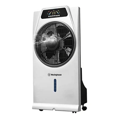 Imagen de Westinghouse Lighting Cascata Ventilador de pie con función humidificadora del Aire, 53 W, 3 Velocidades, Blanco
