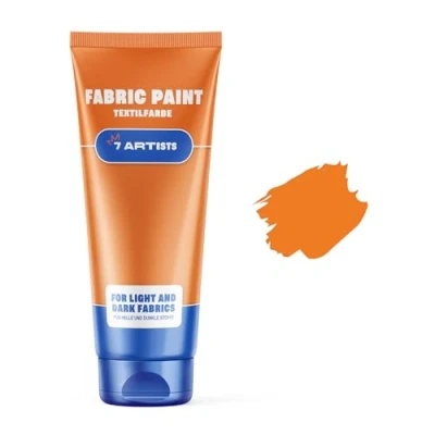 Imagen de 7 Artists Pintura Textil Para Tela Naranja 60 ml Pinturas Telas Permanentes Ropa Permanente y Lavable De