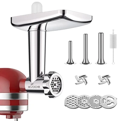 Imagen de GVODE Accesorio Picador de Carne para KitchenAid, Incluye Rellenador Salchichas, Perfecto Acero Inoxidable KitchenAid
