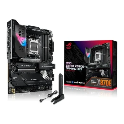 Imagen de ASUS ROG Strix X870E E Gaming WiFi Placa Base AMD ATX, 18+2+2 etapas de Potencia, DDR5, 5X M.2, PCIe 5.0 Compatible con GPU última generación, 7, USB 20G PD 3.0 hasta 30 W