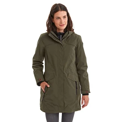 Imagen de Killtec Grindavik Wmn CT B Parka Funcional con Capucha Desmontable, Mujeres, Dunkeloliv, 40