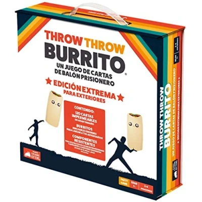 Imagen de Exploding Kittens Throw Burrito Edición Extrema para Exteriores Juego Fiestas De Balón Prisionero a Partir 7 Años 2 6 Jugadores 15 Minutos por Partida Español
