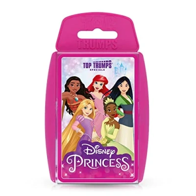 Imagen de Top Trumps Tarjeta Especial de Princesas Disney Edición en inglés, Juega con Cenicienta, Jazmín, Bella y Blancanieves tu Camino hacia la Victoria, Juego Educativo para Mayores 6 años, Rosa.