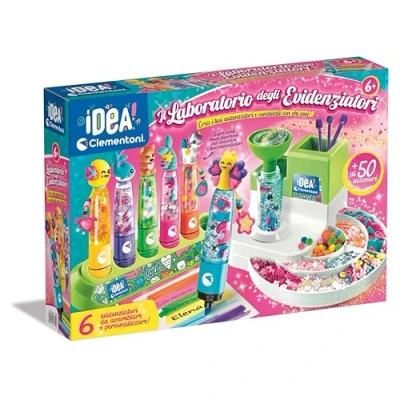 Imagen de Clementoni Idea Laboratorio Juego Creativo para hacer subrayadores de colores personalizables, rotuladores personalizados, regalo niña 7 años, creatividad, Made in Italy, 18854, multicolor