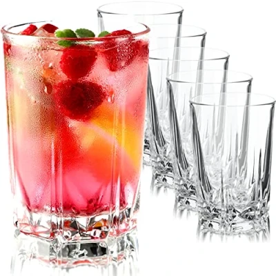 Imagen de KADAX vasos de cristal, juego 6, agua, zumo pared gruesa, fiesta (alto, 245 ml)
