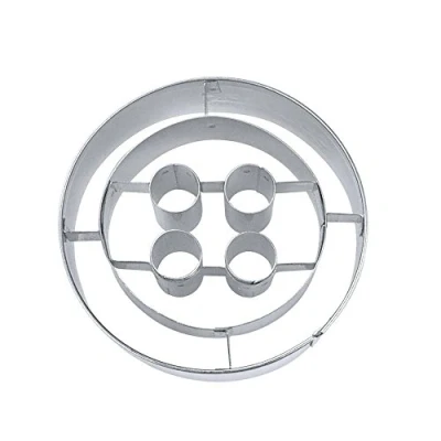 Imagen de Staedter Botón de Forma Cortador Galletas, Plata, Acero Inoxidable, Plateado, 5 cm