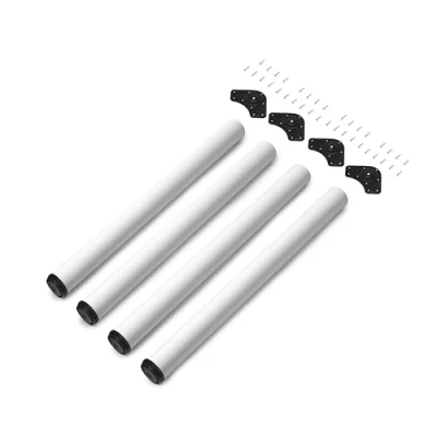 Imagen de EMUCA Patas de Mesa Regulables Ø60x710mm, Kit 4 Acero, Altura Regulable 710 730mm, Color Blanco