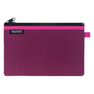 Imagen de Leitz WOW estuche de lápices con 2 Bolsillos, Cremallera Nailon, Lavable, Almacenamiento óptimo, Grande (23x15 cm) Rosa